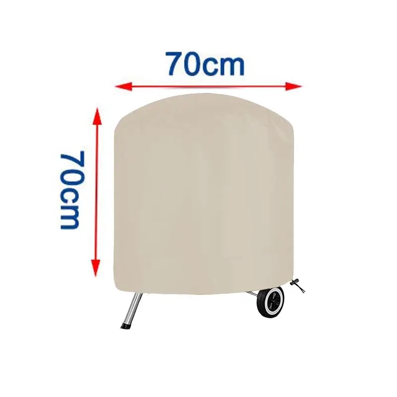Beige BBQ Grill Cover, 210D Oxford Cloth, Waterproof Outdoor Protection - 70x70cm 210D