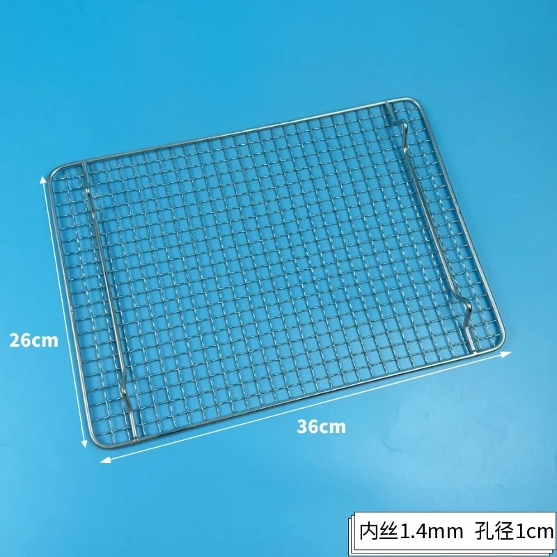 304 Stainless Steel Rectangle BBQ Grill Mesh Grate with Feet, Multiple Sizes