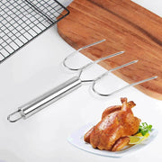 Stainless Steel Turkey Fork BBQ Roasting Tool, 24.5 x 11 cm, NUBECOM