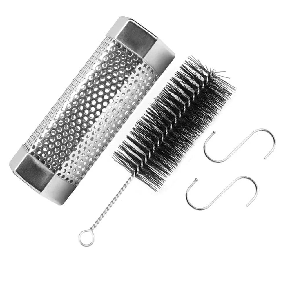 Pellet Smoker Tube Set with Brush and Hooks, 6in or 12in