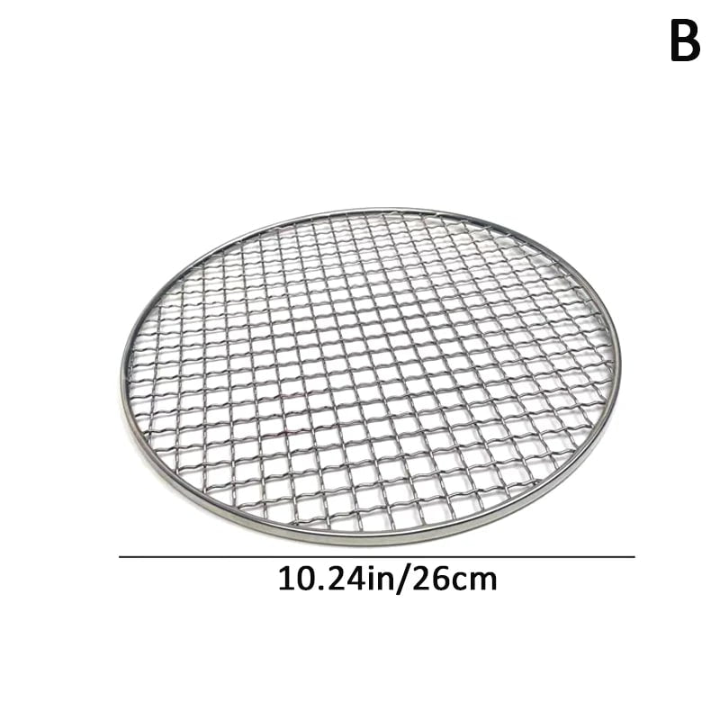 Round Stainless Steel BBQ Grill Mesh Grate, 24cm or 26cm