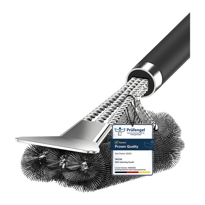 Stainless Steel BBQ Grill Brush & Scraper with Long Handle