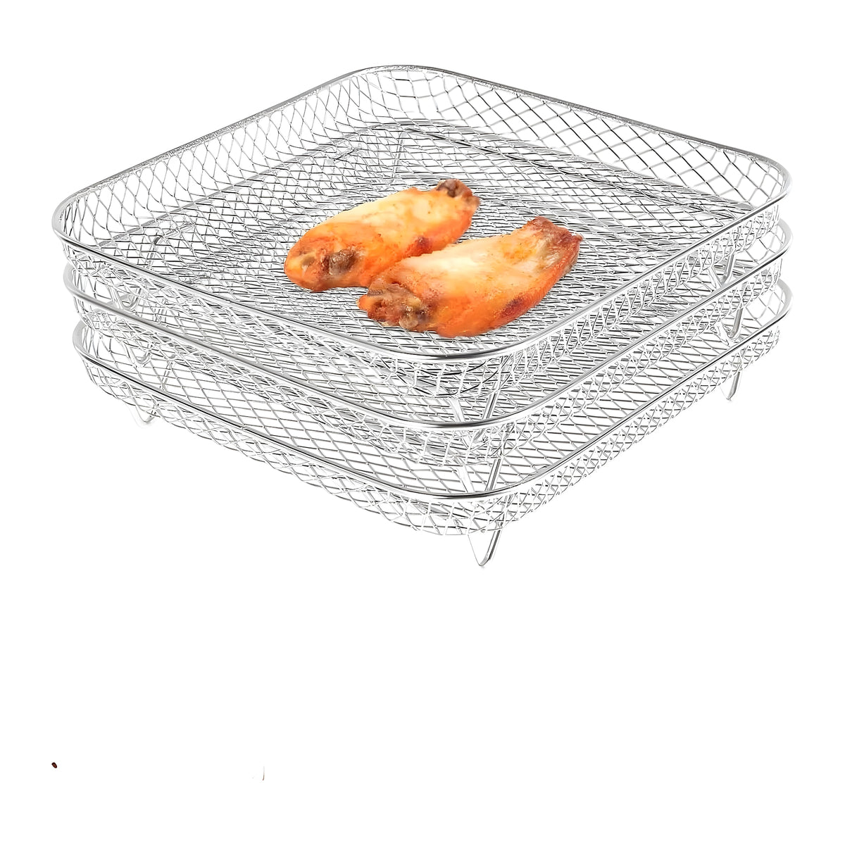 Non-Stick Stainless Steel Air Fryer Tray Rack – 3 Shapes
