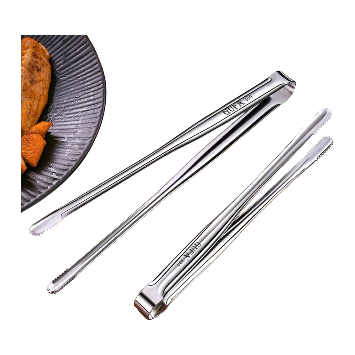 Stainless Steel Precision Food Tongs – Multiple Sizes & Colours