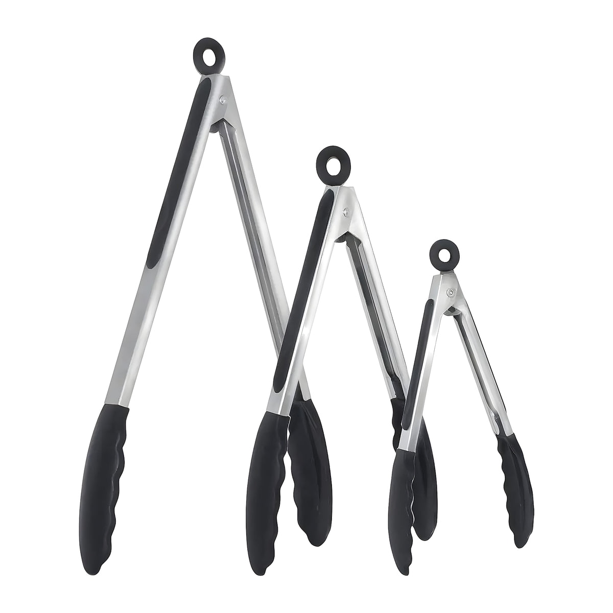 Silicone-Tipped Stainless Steel Kitchen Tongs – 7–12in