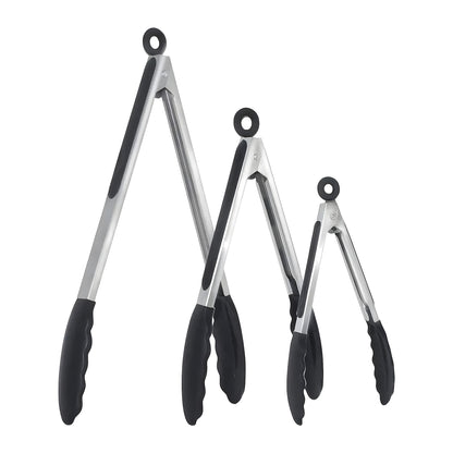 Silicone-Tipped Stainless Steel Kitchen Tongs – 7–12in