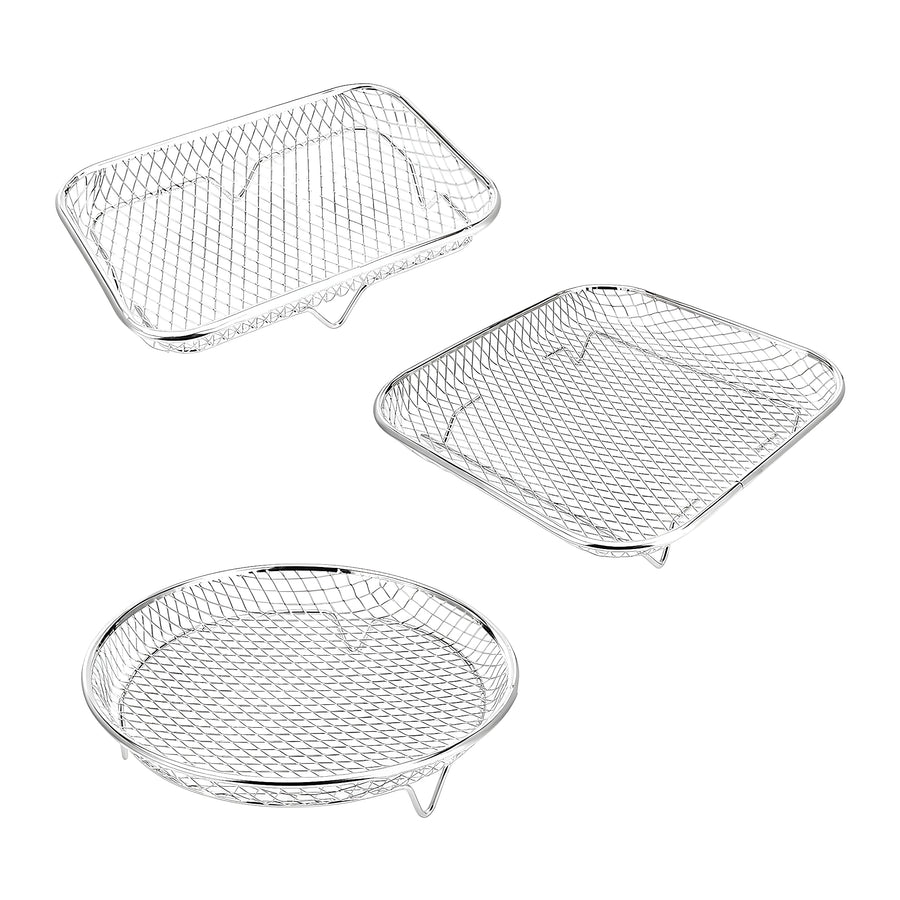 Stackable Stainless Steel Air Fryer Grill Rack – 3 Shapes