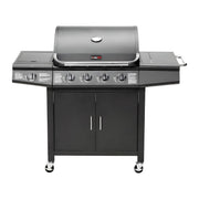 CosmoGrill 5-Burner Gas BBQ with Side Burner, Warming Rack and Thermometer,