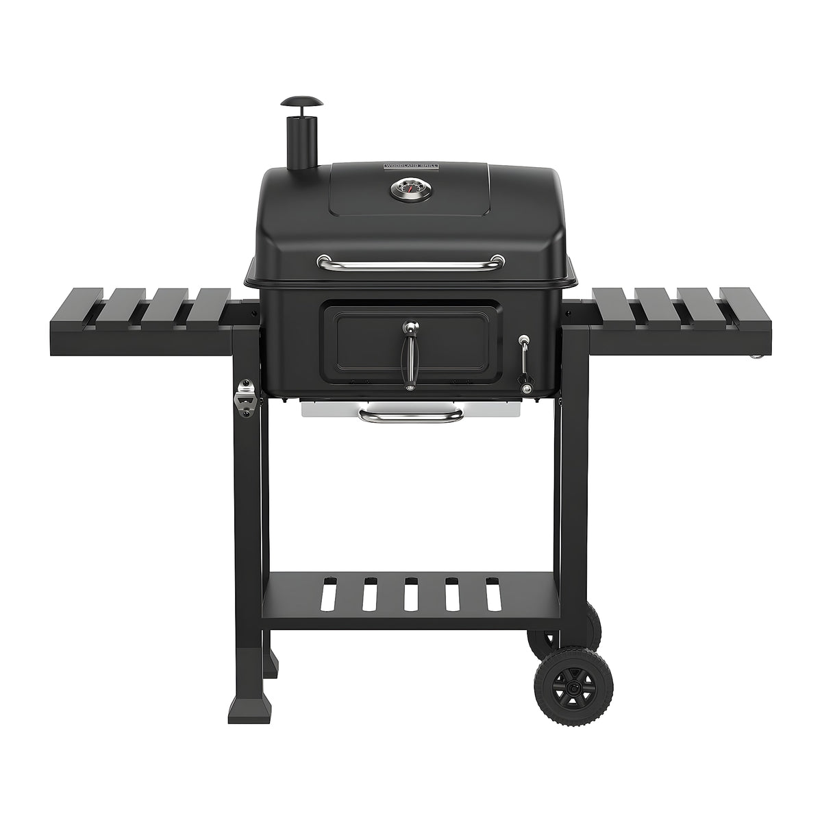 Charcoal Grill 43x54cm Large BBQ With Thermometer Bottle Opener Foldable Shelves