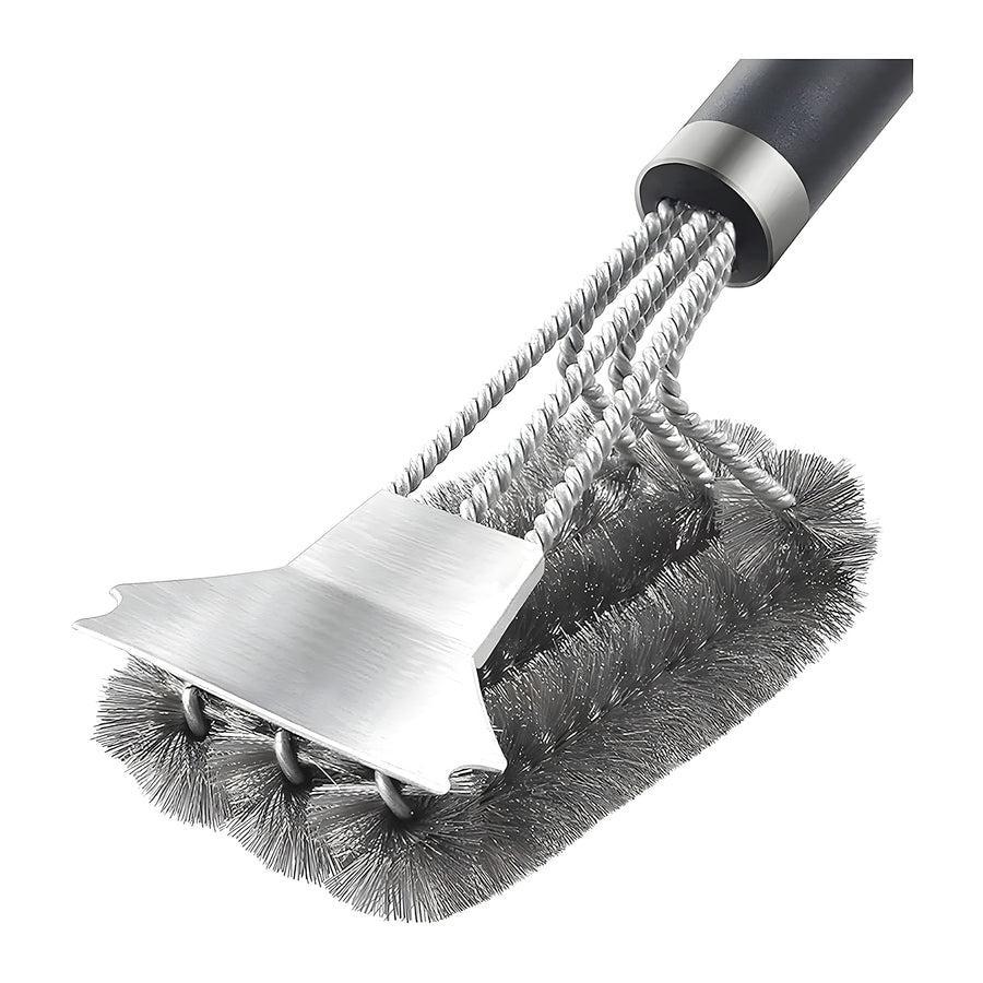 Safe BBQ Grill Brush & Scraper with Deluxe Handle – 1–2 Pack