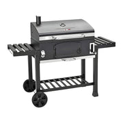 CosmoGrill XXL Charcoal Smoker BBQ with Lid, Thermometer, Adjustable Coal