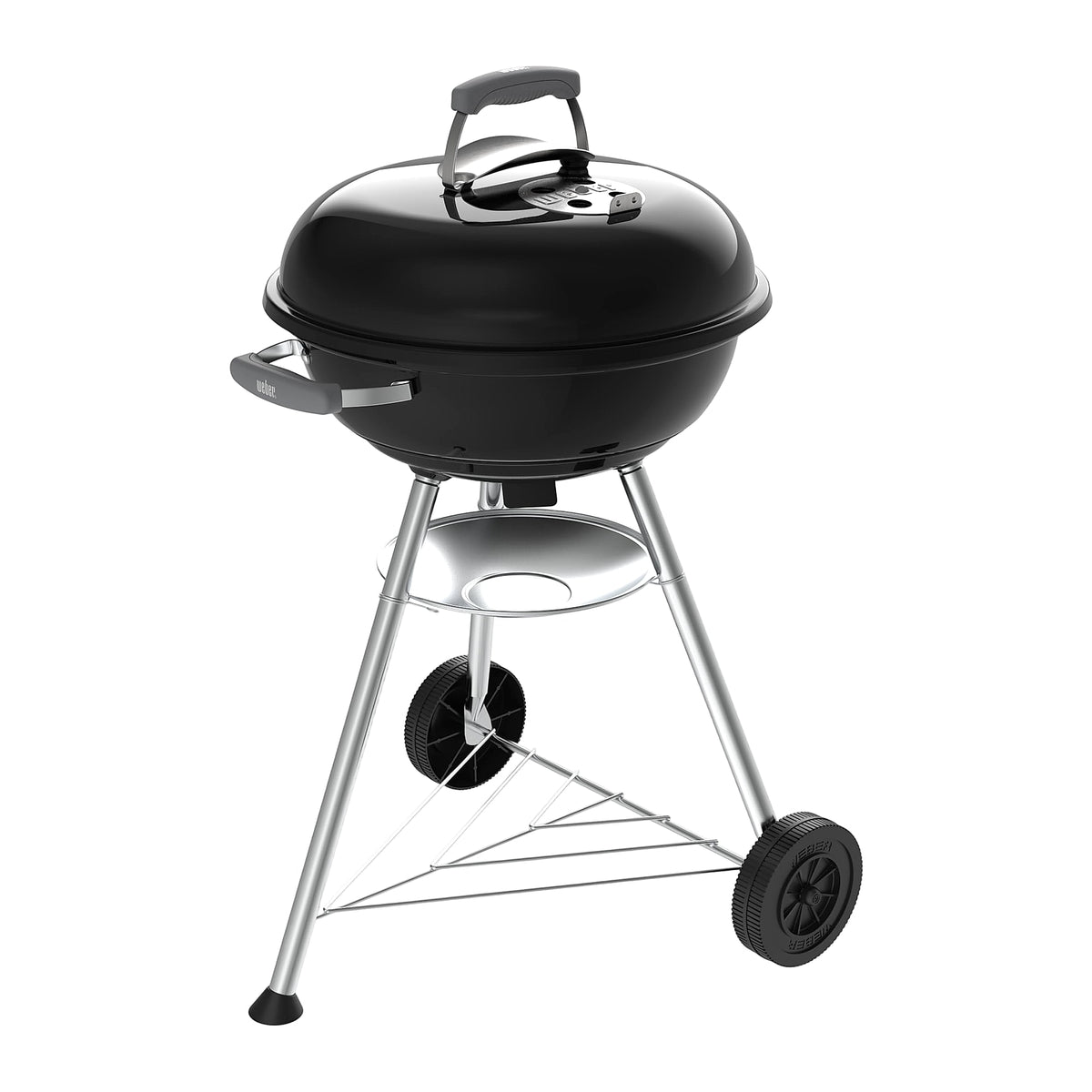Compact Kettle Charcoal Barbecue 47cm Stand Wheels Portable Grill