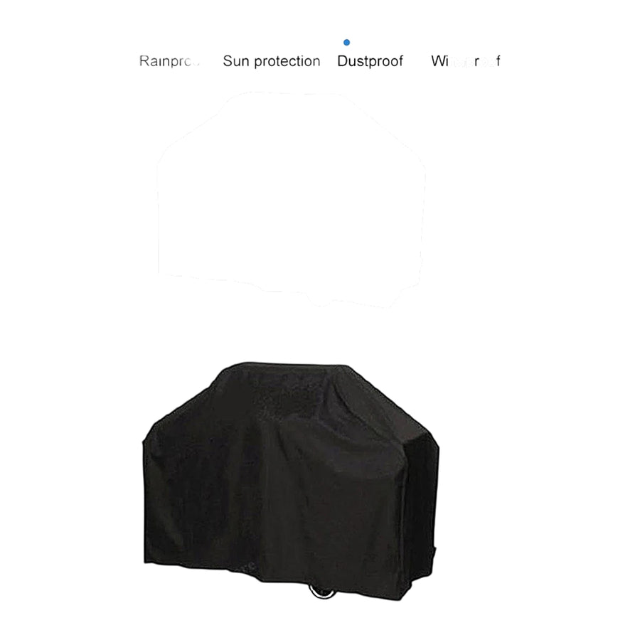 Black Waterproof Fabric BBQ Cover, Dustproof Grill Protection, 5 Sizes