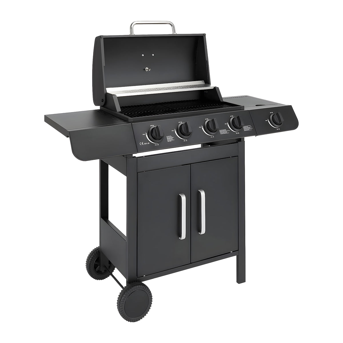 Gas BBQ 4+1 Burner Grill Side Burner Warming Rack Cabinet Storage