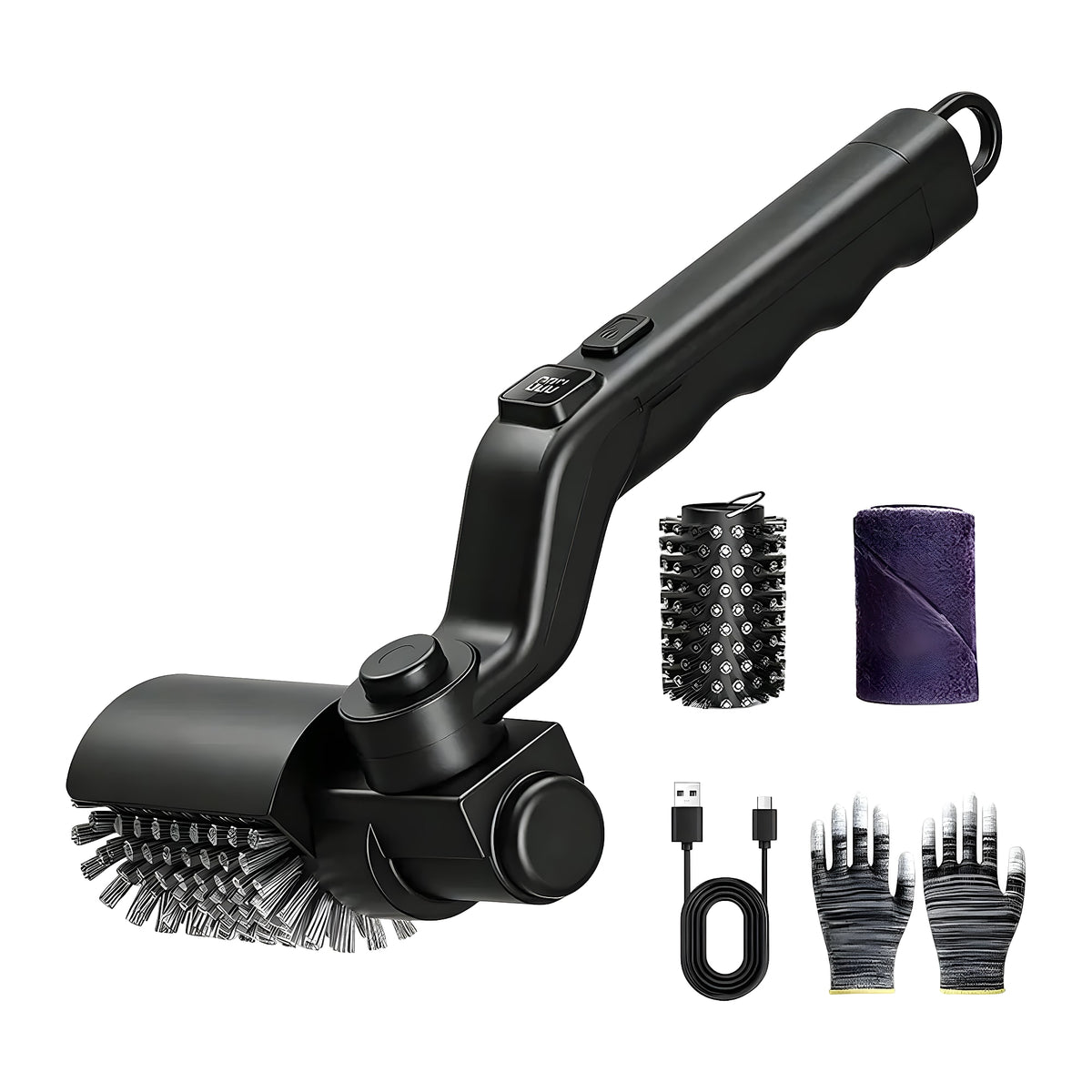 Cordless Electric BBQ Grill Brush with Adjustable Head
