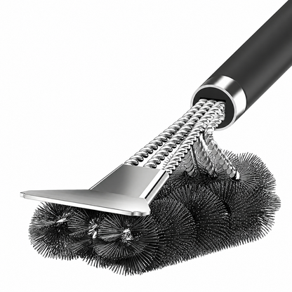 Stainless Steel BBQ Grill Brush & Scraper with Long Handle