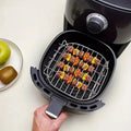 1set Stainless Steel Air Fryer Rack With 4 Roast Meat Picks - Grill Baking Stick