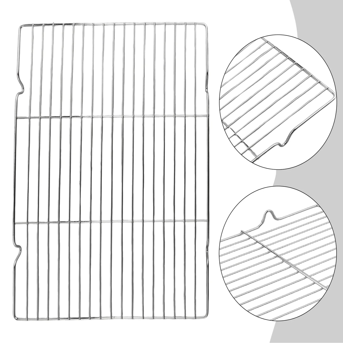 1PCS Stainless Steel Mat Net Grid Shape Rectangle Grill Grilling Mesh Net BBQ To