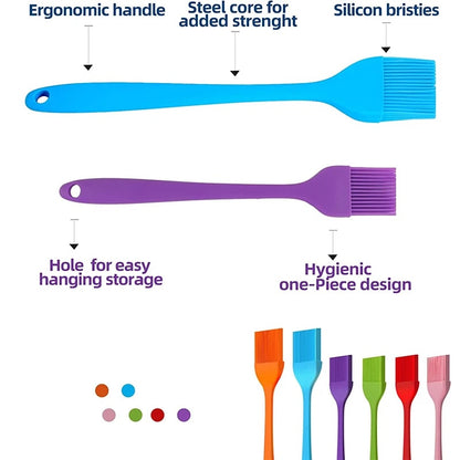 LMETJMA Silicone Basting Brush Upgrade Heat Resistant Pastry Brush Oil Brush For