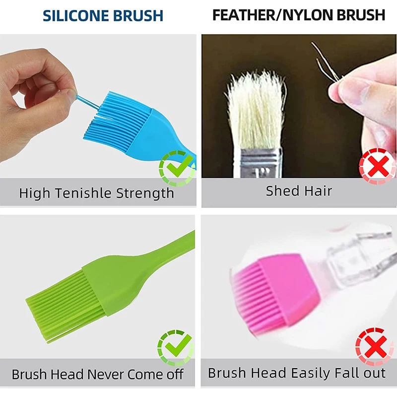 LMETJMA Silicone Basting Brush Upgrade Heat Resistant Pastry Brush Oil Brush For