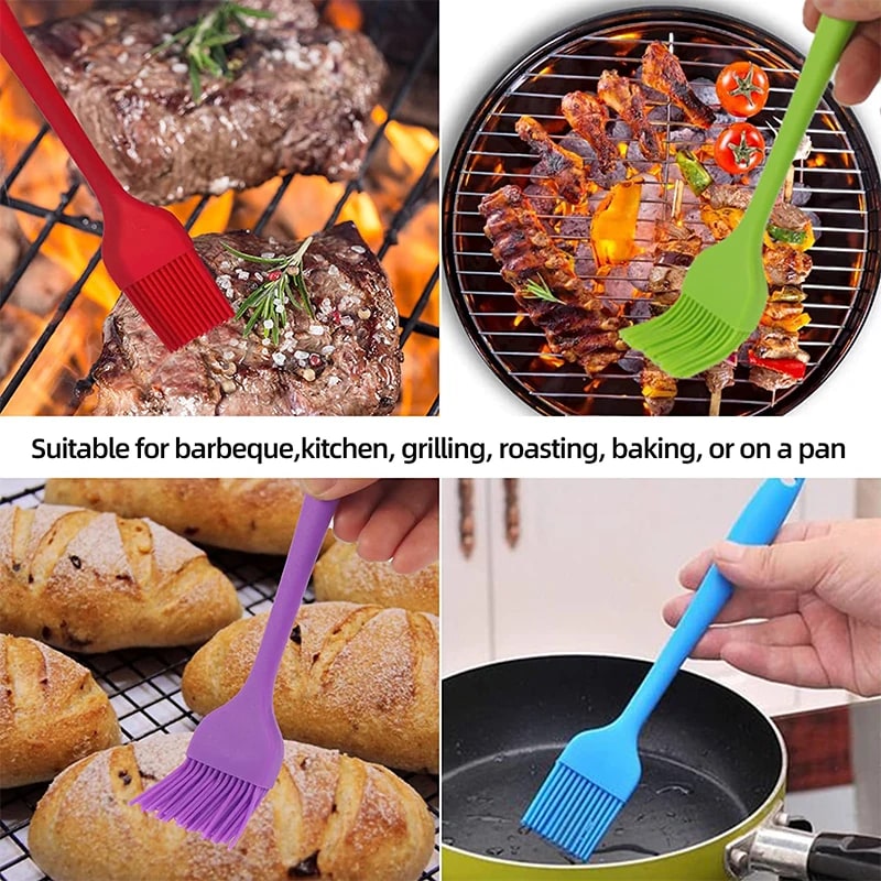 LMETJMA Silicone Basting Brush Upgrade Heat Resistant Pastry Brush Oil Brush For