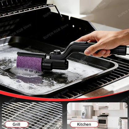 Electric Grill Cleaning Brush Rotary BBQ Cleaner Tool 3-Speed 2600mAh Cordless R