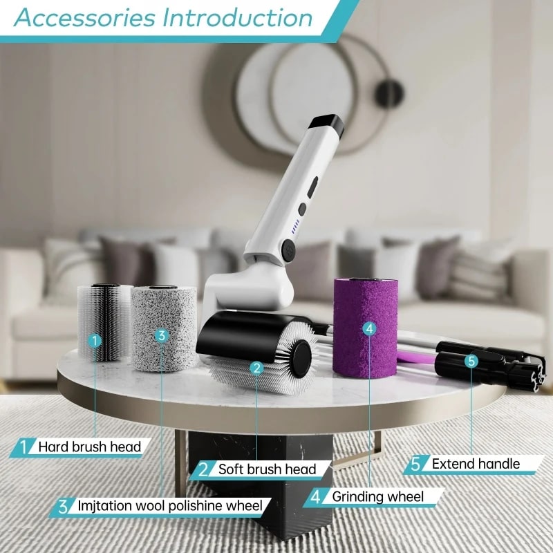 Electric Grill Cleaning Brush Rotary BBQ Cleaner Tool 3-Speed 2600mAh Cordless R