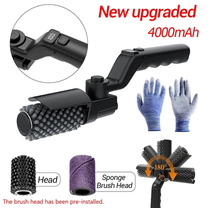 Electric Grill Cleaning Brush Rotary BBQ Cleaner Tool 3-Speed 2600mAh Cordless R - Upgraded 4000mAh