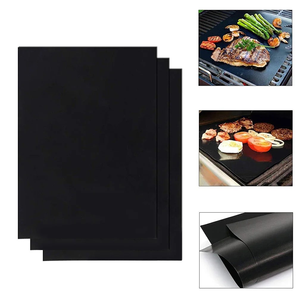 1-6Pcs BBQ Grill Mat Non-stick Mat Heat Resistant Grill Mat Outdoor Baking Reusa