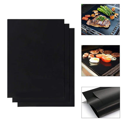 1-6Pcs BBQ Grill Mat Non-stick Mat Heat Resistant Grill Mat Outdoor Baking Reusa