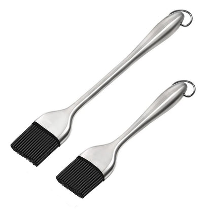 LMETJMA Silicone BBQ Brush BPA Free Basting Pastry Brush with Stainless Steel Ha
