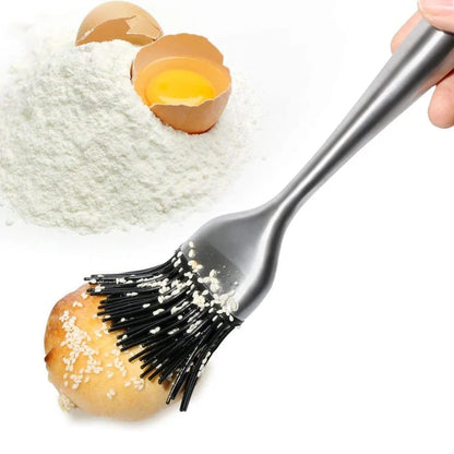 LMETJMA Silicone BBQ Brush BPA Free Basting Pastry Brush with Stainless Steel Ha