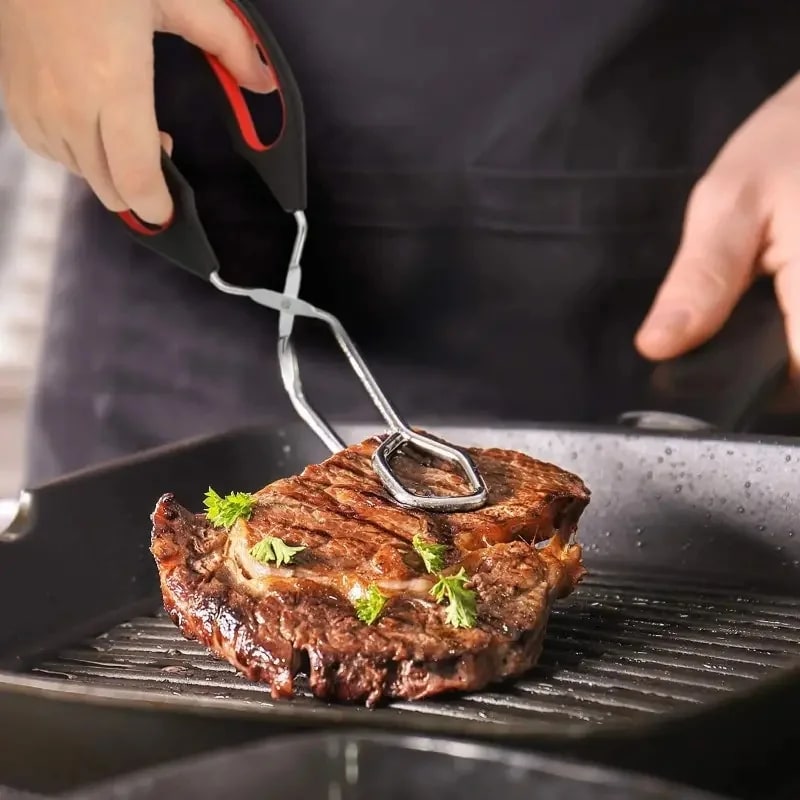3sizes Barbecue Scissor Tong Non-Slip Grilled Food Bread Tong Metal BBQ Baking C