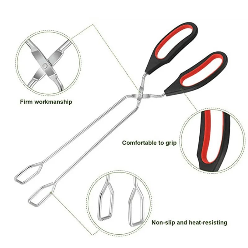 3sizes Barbecue Scissor Tong Non-Slip Grilled Food Bread Tong Metal BBQ Baking C