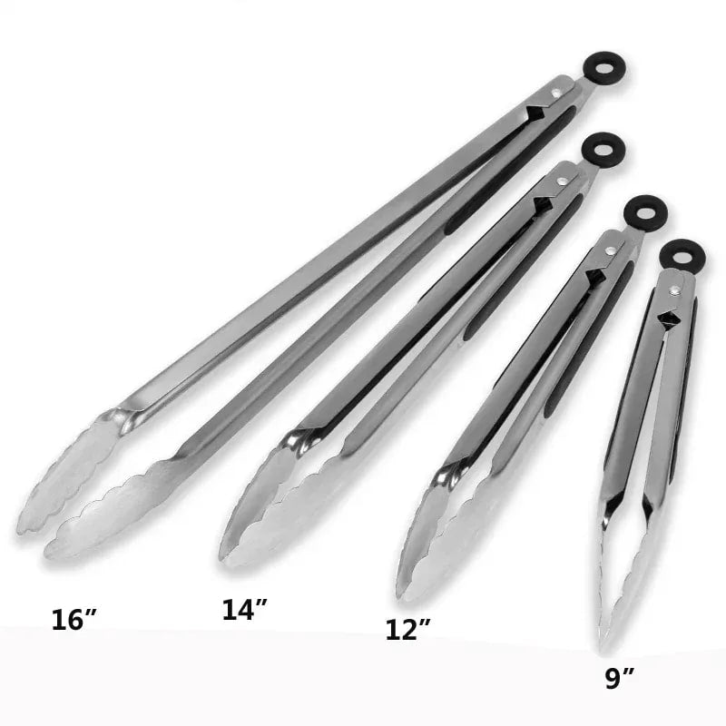 1Pcs BBQ Grill Tongs Salad Steak Spaghetti Candy Charcoal Meat Stainless Steel C
