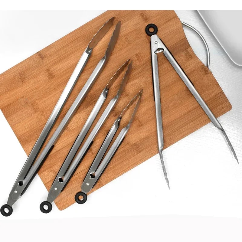 1Pcs BBQ Grill Tongs Salad Steak Spaghetti Candy Charcoal Meat Stainless Steel C