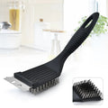 For Barbecue Grill Brush Steel Wire Bristles BBQ Cleaning Brushes D - 1Pcs Black
