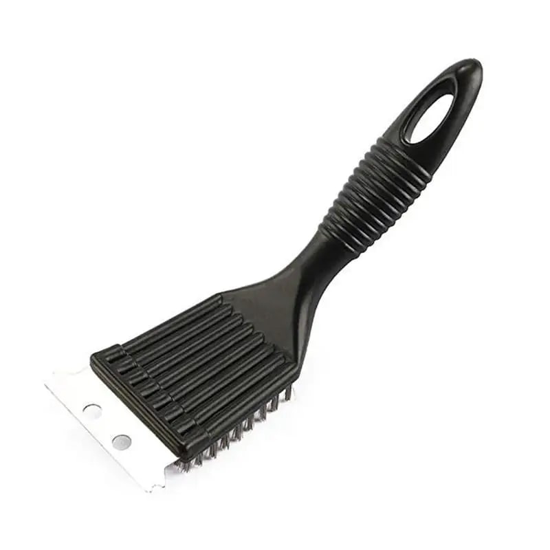 For Barbecue Grill Brush Steel Wire Bristles BBQ Cleaning Brushes D - 1Pcs Black