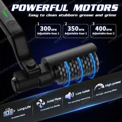 Electric BBQ Cleaner Brush Wireless Stainless Steel Rotary Grill Brush for Outdo