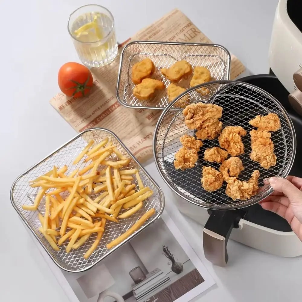 High Quality Stackable Air Fryer Rack Non-Stick Stainless Steel Airfryer Tray Du