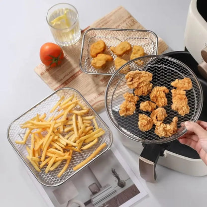 High Quality Stackable Air Fryer Rack Non-Stick Stainless Steel Airfryer Tray Du