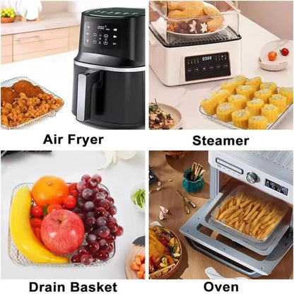 High Quality Stackable Air Fryer Rack Non-Stick Stainless Steel Airfryer Tray Du