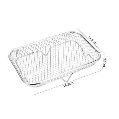 High Quality Stackable Air Fryer Rack Non-Stick Stainless Steel Airfryer Tray Du - Rectangle