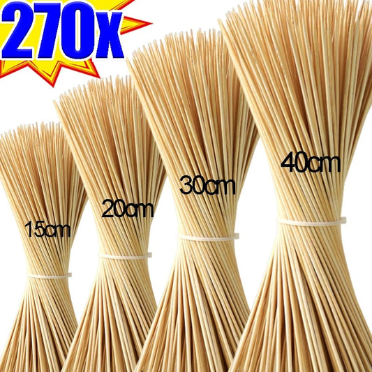 270/90PCS Disposable Food Sticks Bamboo Skewer Stick Wood Long Thick Rattan Stic