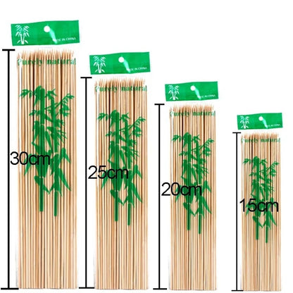 270/90PCS Disposable Food Sticks Bamboo Skewer Stick Wood Long Thick Rattan Stic