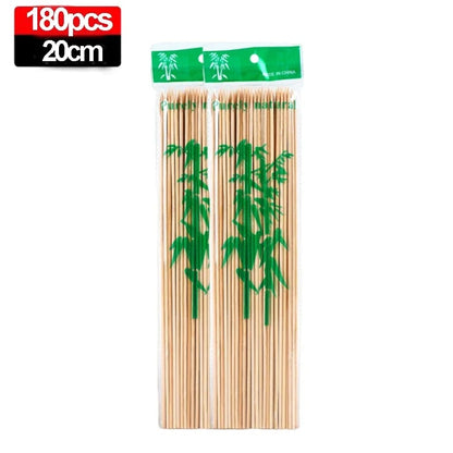 270/90PCS Disposable Food Sticks Bamboo Skewer Stick Wood Long Thick Rattan Stic - 20cm-180pcs