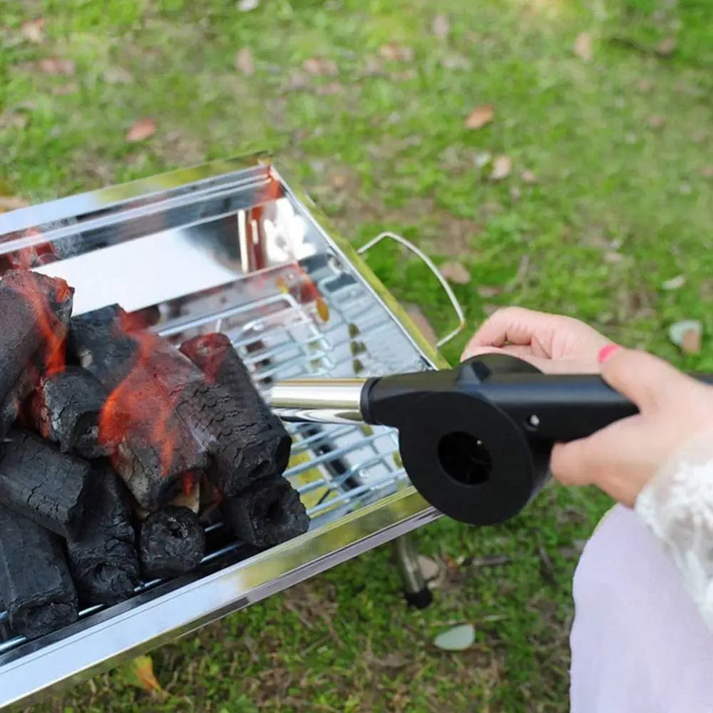 LMETJMA Hand BBQ Fan Outdoor BBQ Fan Air Blower For Barbecue Picnic Manual Crank