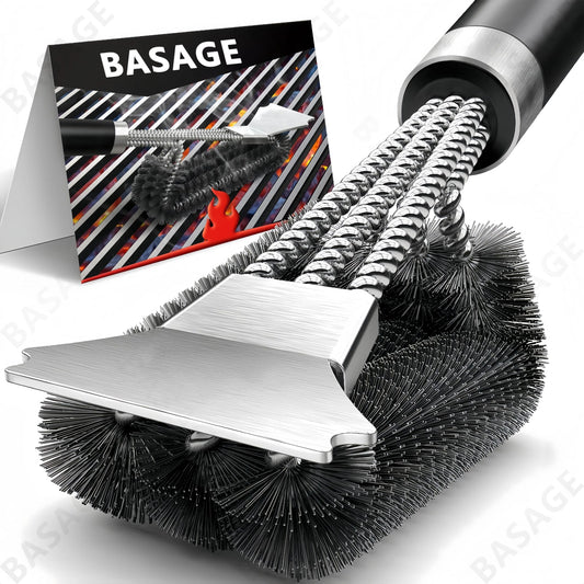 Safe Grill Brush - Bristle Free BBQ Grill Brush - Rust Resistant Stainless Steel