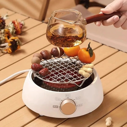 Portable Round Air Fryer Rack Stainless Steel Stackable Grid Grill with Foot Coo