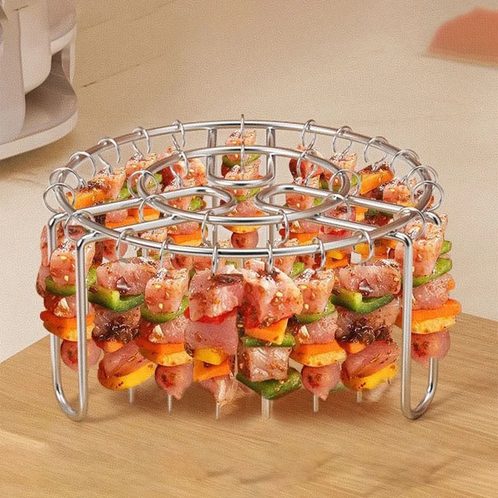 Stainless Steel Vertical Grill Rack Detachable String Grill Vertical Barbecue Sk